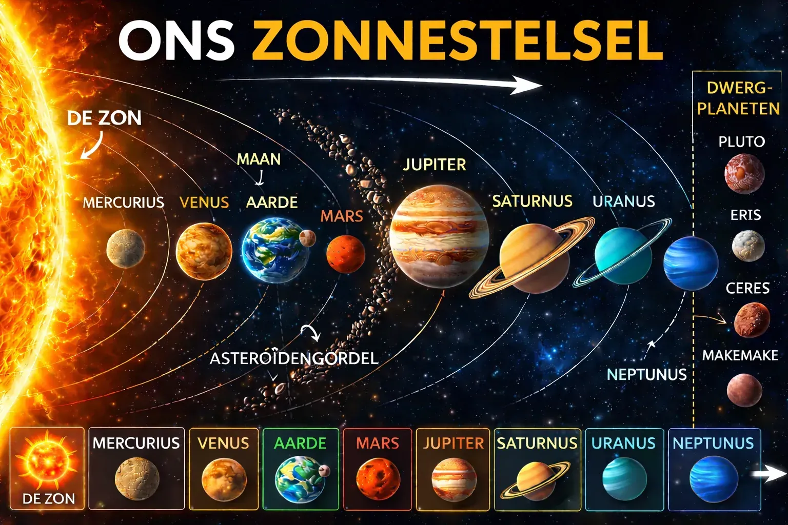 Nieuwe poster van ons zonnestelsel